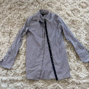 J. Crew Navy and White Striped Shirt